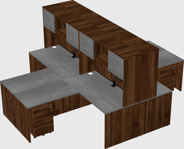 Quad l-shaped office desks