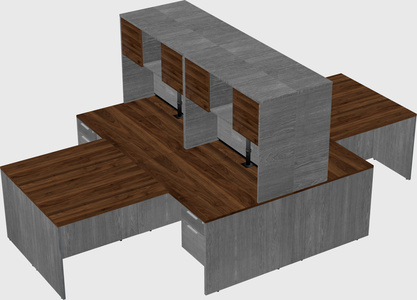 Quad l-shaped office desks