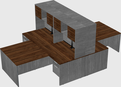 Quad l-shaped office desks