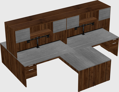 Quad l-shaped office desks