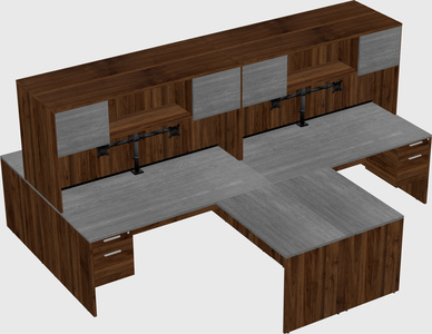Quad l-shaped office desks
