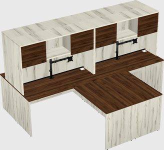 Quad l-shaped office desks