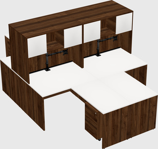 Quad l-shaped office desks