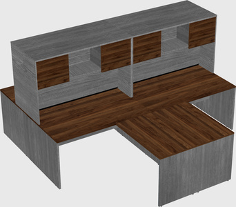 Quad l-shaped office desks