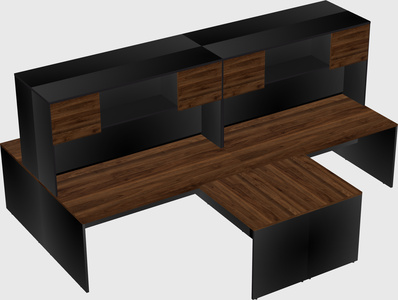 Quad l-shaped office desks
