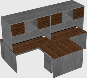 Quad l-shaped office desks