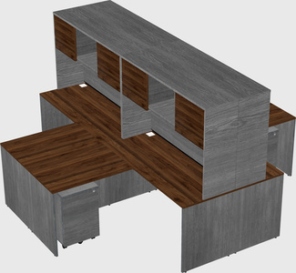 Quad l-shaped office desks