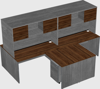Quad l-shaped office desks