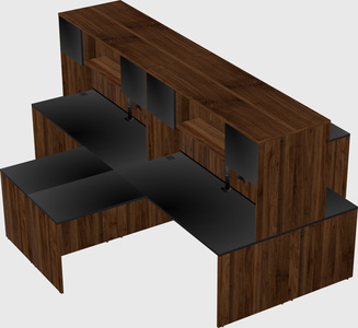 Quad l-shaped office desks