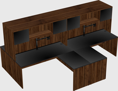 Quad l-shaped office desks