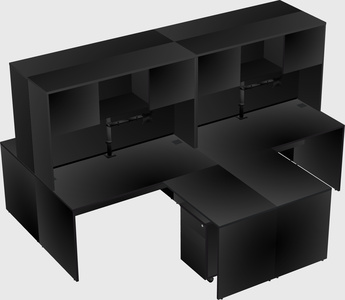 Quad l-shaped office desks