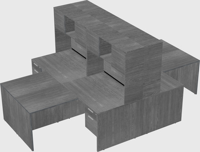 Quad l-shaped office desks