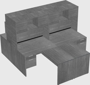 Quad l-shaped office desks