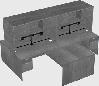 Quad l-shaped office desks
