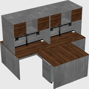 Quad l-shaped office desks