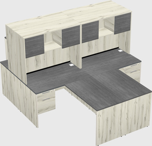 Quad l-shaped office desks