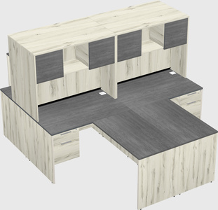 Quad l-shaped office desks
