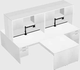 Quad l-shaped office desks