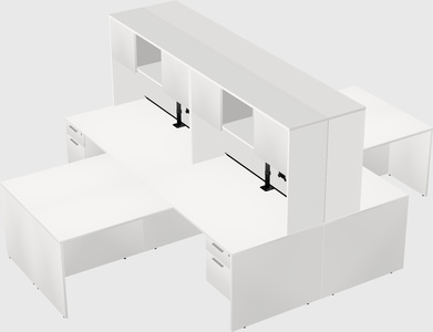 Quad l-shaped office desks