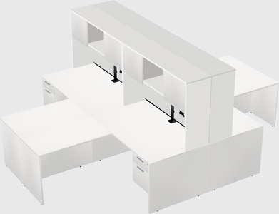 Quad l-shaped office desks