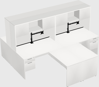 Quad l-shaped office desks