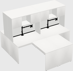 Quad l-shaped office desks