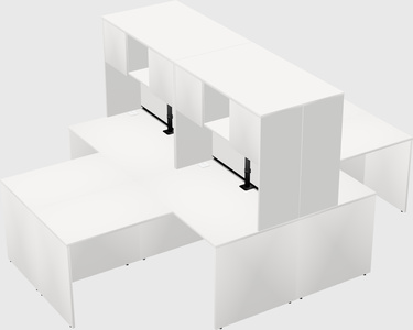 Quad l-shaped office desks
