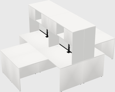 Quad l-shaped office desks