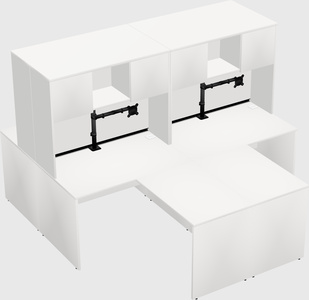 Quad l-shaped office desks