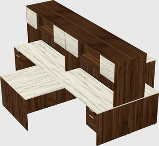Quad l-shaped office desks