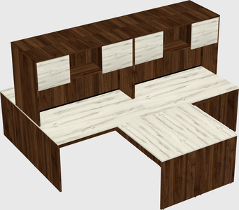 Quad l-shaped office desks