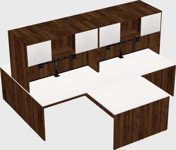 Quad l-shaped office desks