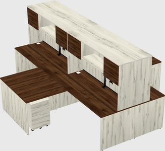 Quad l-shaped office desks
