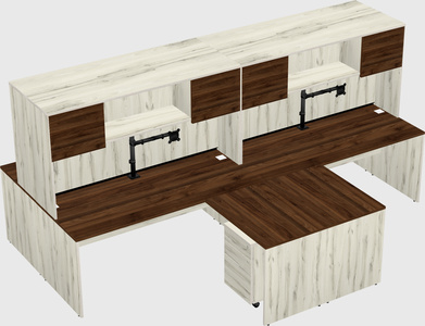 Quad l-shaped office desks