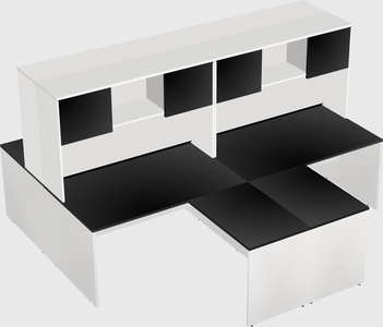 Quad l-shaped office desks