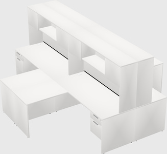 Quad l-shaped office desks
