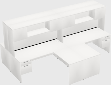 Quad l-shaped office desks