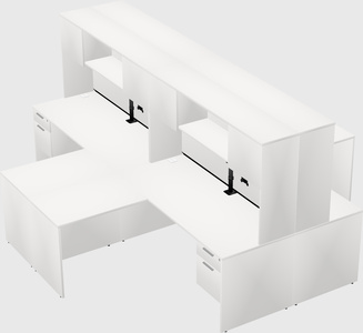 Quad l-shaped office desks