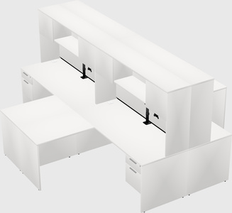 Quad l-shaped office desks