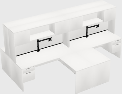 Quad l-shaped office desks