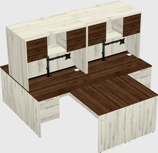 Quad l-shaped office desks