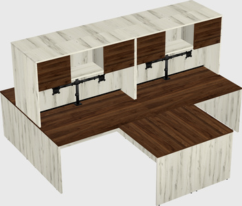 Quad l-shaped office desks