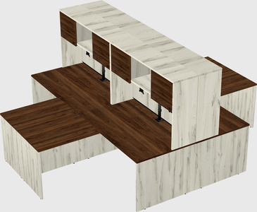 Quad l-shaped office desks