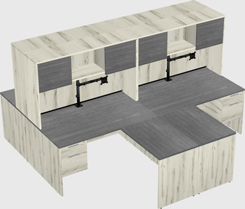 Quad l-shaped office desks