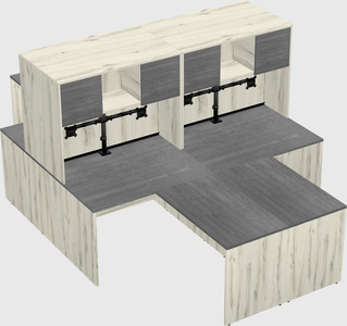 Quad l-shaped office desks