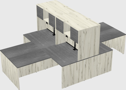 Quad l-shaped office desks