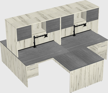 Quad l-shaped office desks