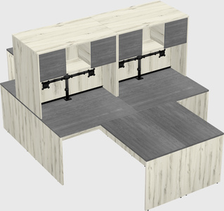 Quad l-shaped office desks