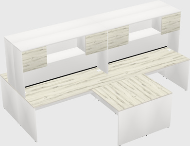 Quad l-shaped office desks