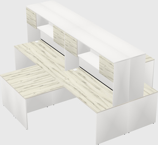 Quad l-shaped office desks